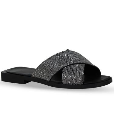 Imagem de Sandália Feminina Bottero Rasteira Strass Preto 336819-3