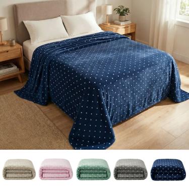 Imagem de Manta Cobertor Casal Corttex Poá 180x220cm Microfibra Antialérgico Super Macio Premium