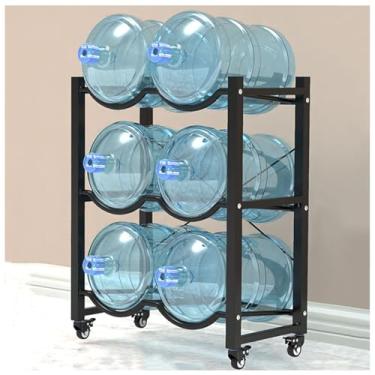 Imagem de Suporte de jarro de água resistente de 5 galões com rodas | Organizador de garrafa de água móvel e rack de armazenamento para escritório, restaurante, academia | Suporte durável para refrigerador de