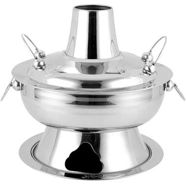 Imagem de Panela quente de carvão de cobre chinês autêntico - Panela de vapor tradicional para catering, reuniões de família e churrasco - Panelas de qualidade premium para refeições deliciosas