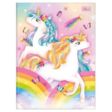 Imagem de Caderno Brochura Universitário Capa Dura Blink Unicórnios 48 Folhas - 