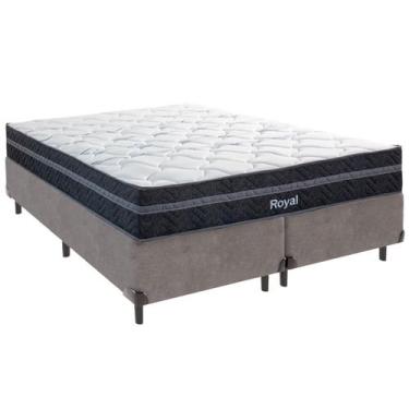 Imagem de Cama Box King e Colchão Royal Molas Ensacadas Colchobel Cinza