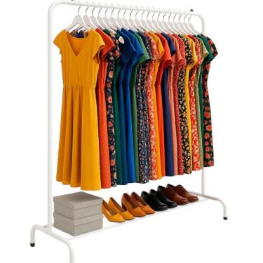 Imagem de Arara em 100% Aço para Roupas Longas com Sapateira  Estrutura Reforçad