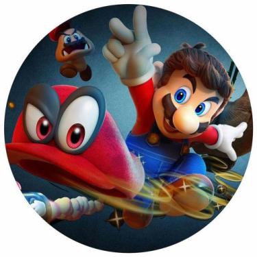Imagem de Painel Festa Redondo 3D Super Mario Bros Sublimado Estampa Digital 1,5