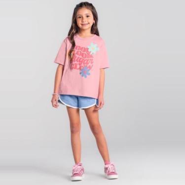 Imagem de Shorts infantil menina em moletinho Brandili, 6, Azul