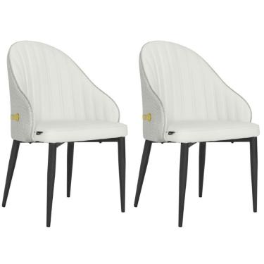 Imagem de Kit 2 Cadeiras De Jantar Estofada Design La Martina - Branca