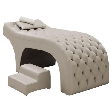 Imagem de Maca Salão De Beleza E Puff 190X60Cm Suede Bege