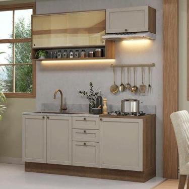 Imagem de Armário De Cozinha Compacta 180 Cm Rustic/crema Vik Madesa 05 Rustic/c