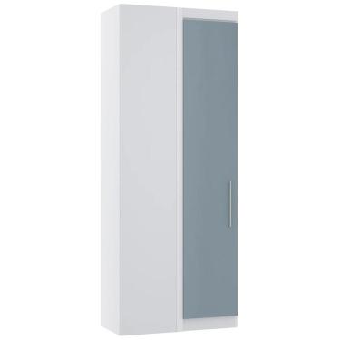 Imagem de Guarda Roupa Canto Reto 90cm Com 1 Porta Taiga Branco/grey L01 - Mpozenato