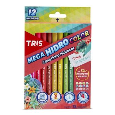 Imagem de Caneta Hidrográfica Tris Mega Hidro Tons Tropicais 12 Cores