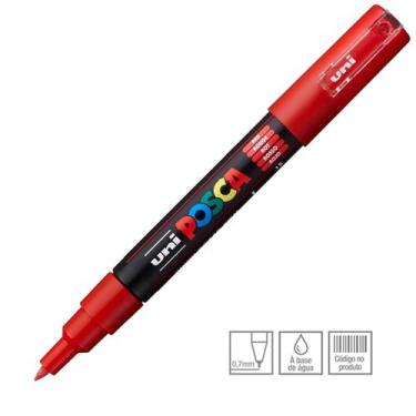 Imagem de Caneta Marcador Posca Uni-Ball PC-1M 0.7mm, Vermelho