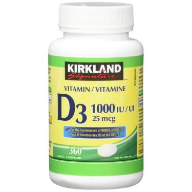 Imagem de (Pacote Duplo) 2 X Kirkland Signature Vitamin D3 1000Iu/25Mcg,-Unissex