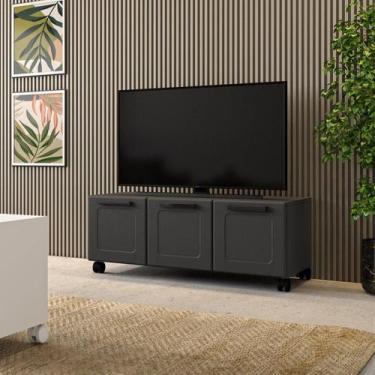 Imagem de Aparador Sapateira Multiuso com rodízios 3 Portas Bertolini, Grafite