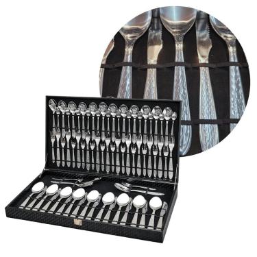 Imagem de Faqueiro Conjunto de Talheres Aço Inox Premium 76 Peças Hammer Sunshine - Fratelli