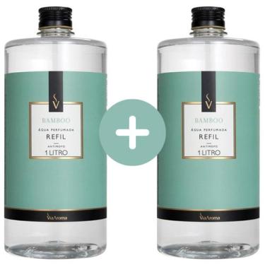 Imagem de Kit 2 Refil Água Perfumada Via Aroma 1L Aromatizador Cheirinho de Roup
