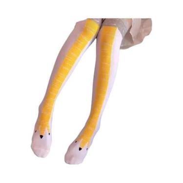 Imagem de Meias Longas Engraçadas Com Estampa De Pata De Galinha Para Meninas Do
