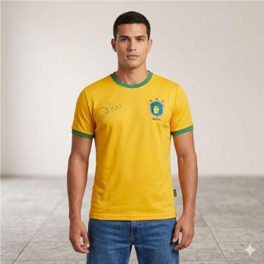 Imagem de Camisa Brasil Masculina GALINHO ZICO Braziline-Masculino
