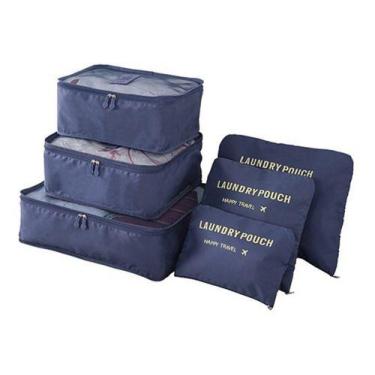 Imagem de Kit Organizador De Bagagem Viagem 6 Peças Polo King - Luxcel, Azul