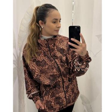 Imagem de Jaqueta Parka Corta Vento Feminina com Forro e Estampa P ao G - Onça M