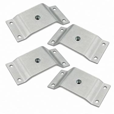 Imagem de Kit com 4 Chapinhas Chapa Inclinada 10o Fixação Pés Palito Cromado