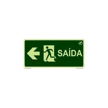 Imagem de Placa de Sinalização Alta Visibilidade S13E Saída Pictograma Esquerda 