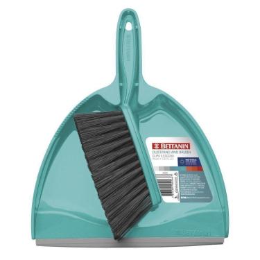 Imagem de Pá de Lixo Clipá com Escova Varremesa Plástico Borracha Flexível para Lavanderia Branco Bettanin