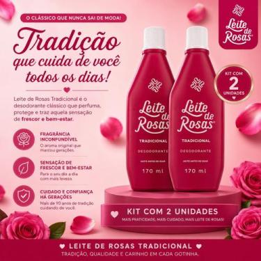 Imagem de Kit Leite de Rosas Tradicional 2x170ml - Limpeza Facial e Controle de 