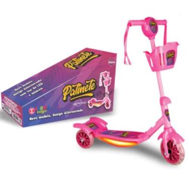 Imagem de Patinete Infantil 3 Rodas Musical Com Luzes e Cestinha - - Segma Toys,