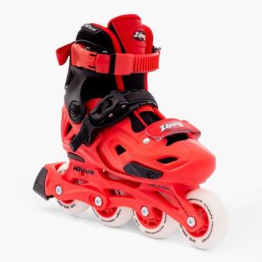 Imagem de Patins Roller Profissional Infantil Zippy Ajustável COR:SHOCK REDTAMAN