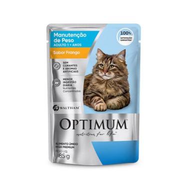 Imagem de Ração Úmida Optimum Sachê Gatos Adultos Manutenção de Peso Frango 85g