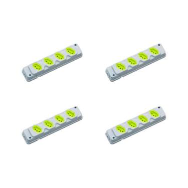 Imagem de Kit C/4 - Tomada Barra Fiolux Quadrupla 20A 2 Polos+T.