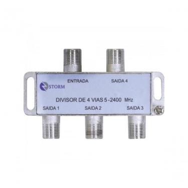 Imagem de Divisor de Satélite 1x4 Banda C Storm para Antena Parabólica 5~2400 Mhz Conector Tipo Fêmea