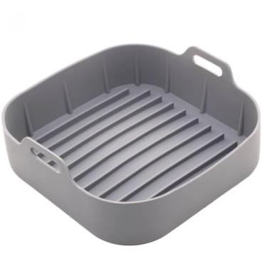 Imagem de LYOR - Forma Quadrada de Silicone para Air Fryer Cinza 16cm x 5,5cm
