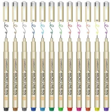 Imagem de Caneta Micro CHARSOCO 0,25 mm 12 Cores à Prova d'Água