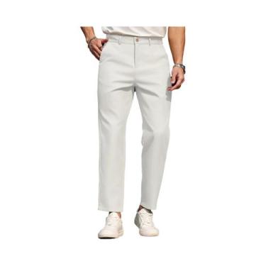 Imagem de Calças Casuais Masculinas Slim Fit Multicoloridas Com Corte Reto Para 