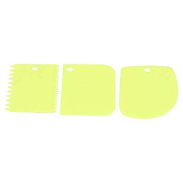 Imagem de Raspador de creme, cortadores de pasta, 3 peças/conjunto não tóxico, pode ser lavado na lava-louças, reutilizável com material elástico para bolos para pão de massa (verde)