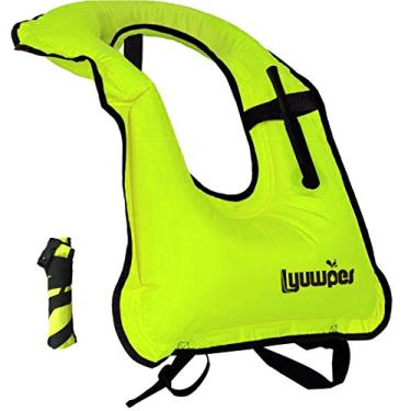 Imagem de Colete inflável de snorkel da Lyuwpes para adultos, coletes de snorkeling, coletes de mergulho, carga de segurança para natação de até 68 kg, Verde, Large
