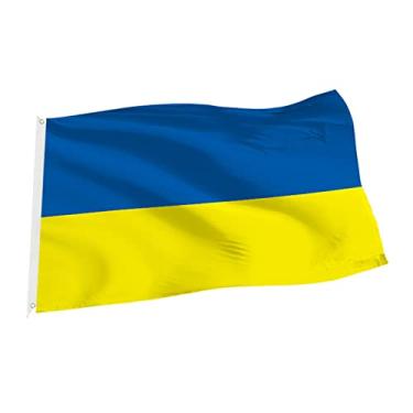 Imagem de Bandeira da Ucrânia 3 x 5, bandeira do jardim da Ucrânia com ilhós de latão, bandeira da Ucrânia, bandeira decorativa à prova de desbotamento Ucrânia para bandeiras e bandeiras ao ar livre em ambientes internos