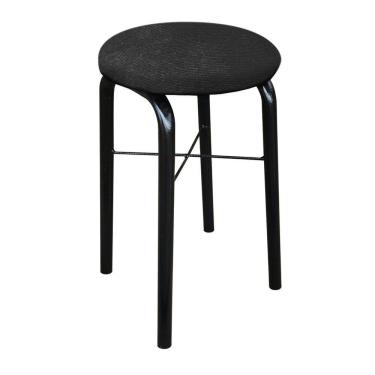 Imagem de Puff Manu Suede Preto D`Rossi