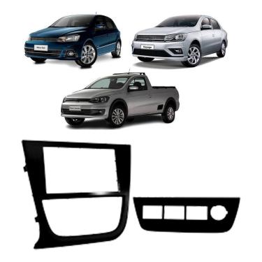 Imagem de Moldura 2 Din Vw Gol/Voyage/Saveiro 4 Botões Preto Fosco
