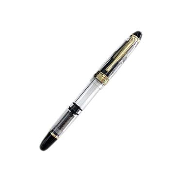 Imagem de Caneta-tinteiro de pistão de acrílico clipe dourado EF/M Nib GiftGift