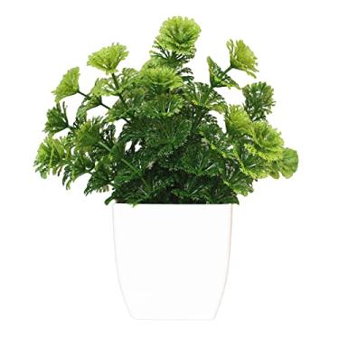 Imagem de Kasituny Simulação de plantas em vaso doméstico escritório dormitório desktop artificial eucalipto bonsai não murcha para hotel EU