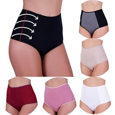 Imagem de KIT 6 CALCINHA POS PARTO CINTURA ALTA MODELADORA ANTI CULOTE CONFORTO (as2, alpha, x_l, regular, variadas)