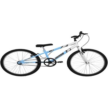 Imagem de Bicicleta de Passeio Ultra Bikes Esporte Bicolor Rebaixada Aro 24 Reforçada Freio V-Brake Sem Marcha Azul Bebê/Branco
