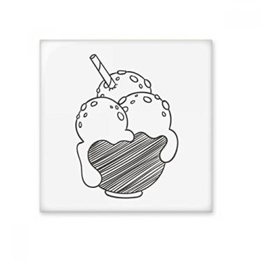 Imagem de Bacia preta biscoitos bola de sorvete azulejo de cerâmica brilhante decalque pedra adornada tijolo vitrificado