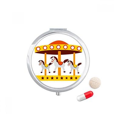 Imagem de Caixa de comprimidos com ilustração de carrossel colorida para parque de diversões, caixa de armazenamento de medicamentos