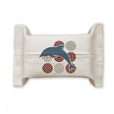 Imagem de Bolsa de linho de algodão com estampa de desenho de círculos de golfinho