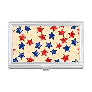 Imagem de Carteira de bolso com porta-cartões com elementos do país da América do pentagrama azul vermelho