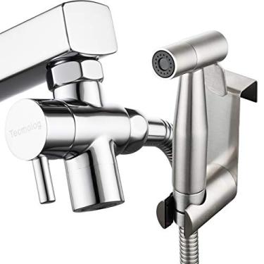 Imagem de Tecmolog Pulverizador de Torneira de Bidê para Banheiro, Acessório de Mangueira de Pia Shattaf de Pulverizador de Bidê de Aço Inoxidável, Chuveiro de Mão para Lavagem de Cabelo para Banheiro, WS024F7A