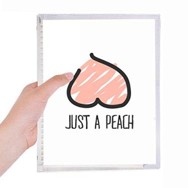 Imagem de Caderno rosa com desenho divertido da Just Peach com folhas soltas e diário recarregável